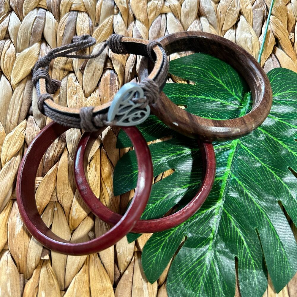 BOGO FREE BOHEMIAN FESTIVAL WOODEN BRACELET LOT